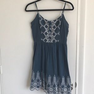 Blue Guess Lace Detail Dress